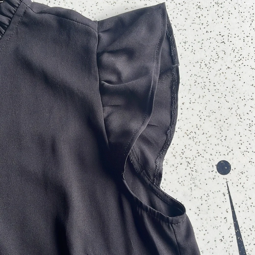 Puff Sleeve Ruffle Neck Blouse - Picture 4 of 7